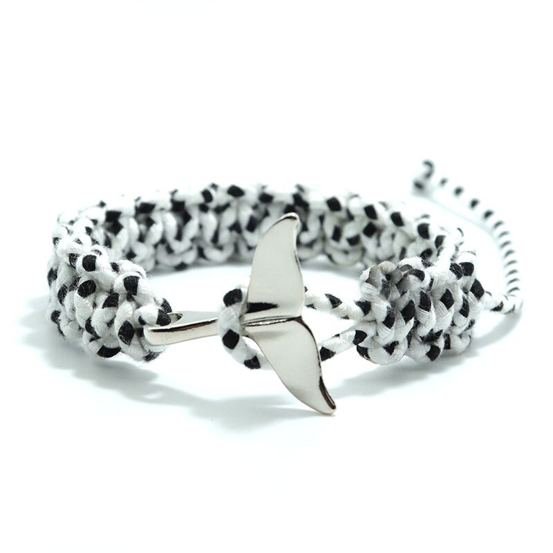 Pulsera trenzada hecha a mano para hombre, Brazalete de hilo 100% algodón, color verde y negro, con cola de gancho fácil, para él, Joias: Silver White