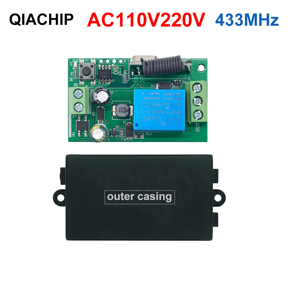 433MHz suchy przełącznik kontaktowy pilot 10A 1CH AC110V 220V moduł przekaźnika odbiornik nadajniki pilot do silnika oświetlenia: WHITE
