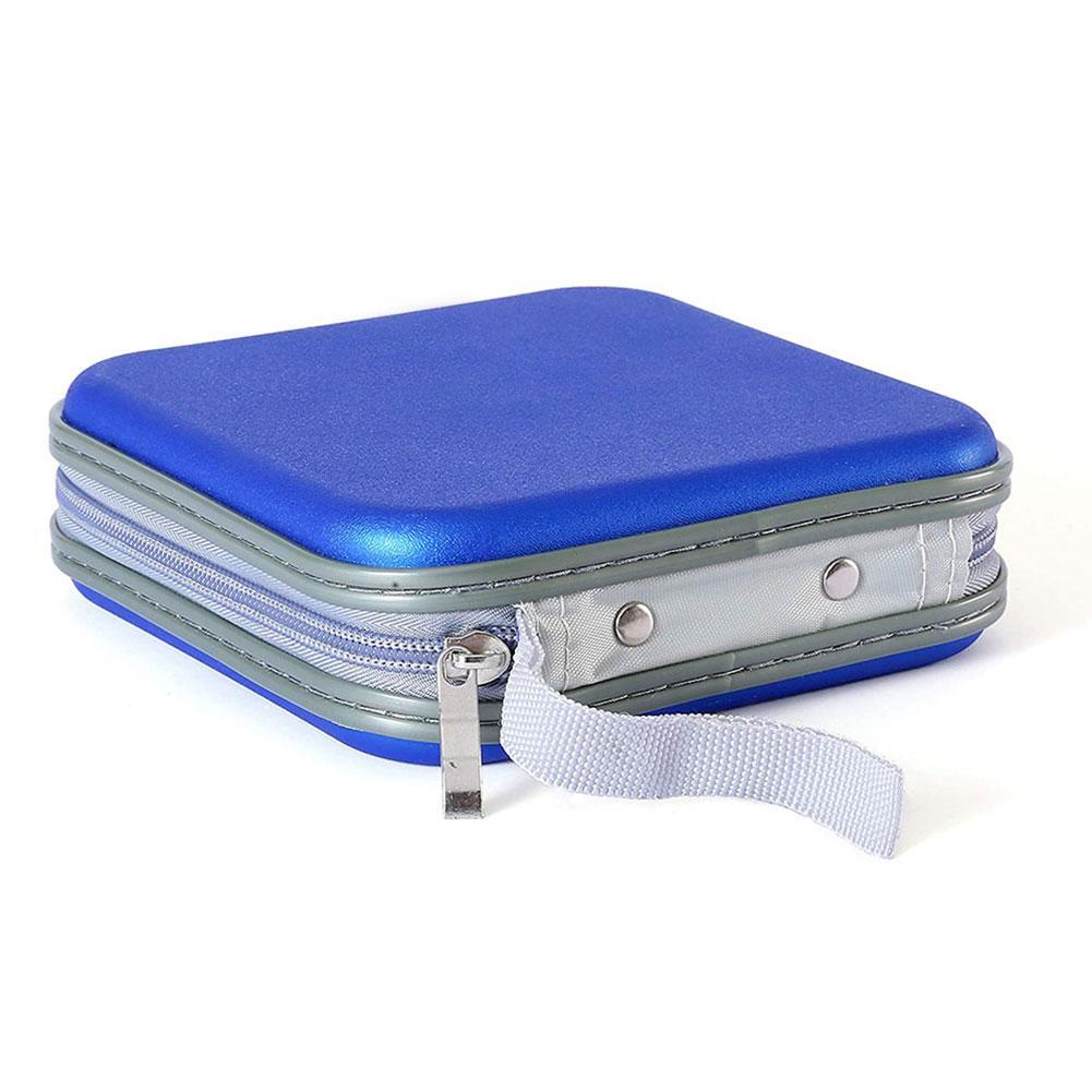 Portátil 40 Uds capacidad de disco CD DVD tamaño monedero bolsa de almacenamiento con manga duro álbum cremallera titular caja de CD caja cuadrada organizador J2X2
