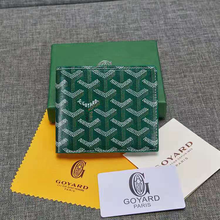 Goyard Dogtooth Wallet Men's and Women's with leather Short Half Fold Men's Wallet Genuine Leather Wallet: style 08