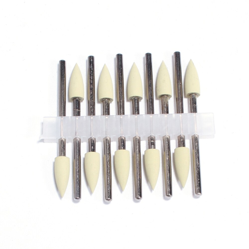 Unid/set de brocas de silicona para uñas, brocas de goma para manicura, brocas de fresado eléctrico rotativo, herramientas de rebaba, 10 unidades: P3F