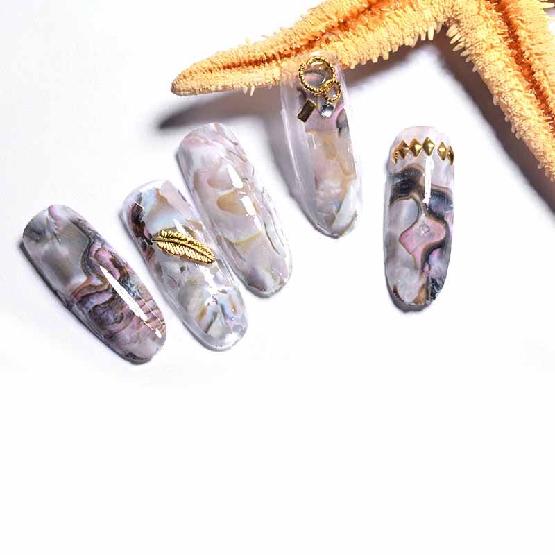 Nagelkunst ster schelp sterrenhemel sticker schelp 3d nagelsticker onregelmatige schelp decal sterrenhemel warmteoverdracht sticker 4*100