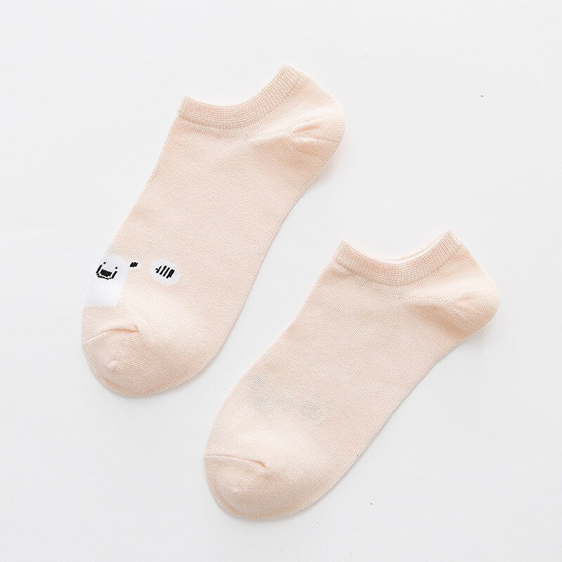 Cotton animal pattern comfortable girl women's boat socks ankle low female invisible color girl boy hosiery 1pair=2pcs WS100: WS100 khaki