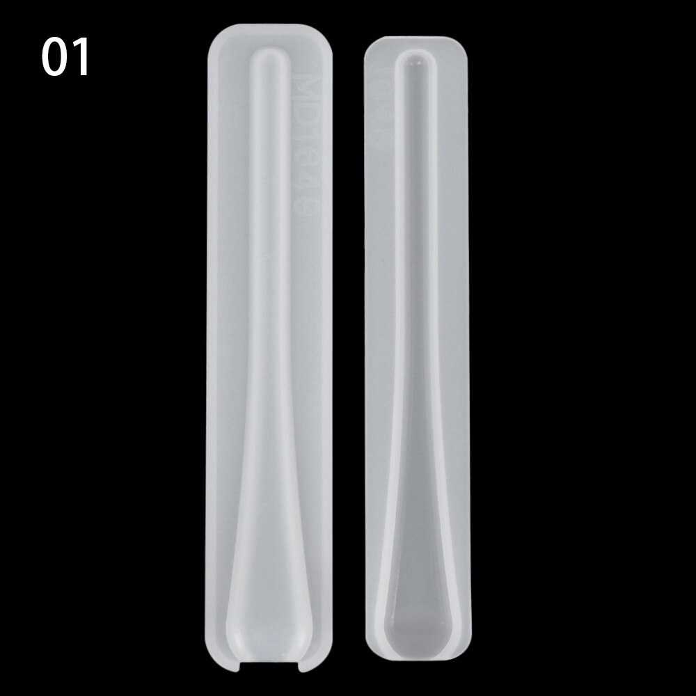 Bolígrafo de silicona hecho a mano, molde de fundición de resina epoxi transparente UV, soporte para bolígrafo, suministros para manualidades de arte DIY: 14cm-01