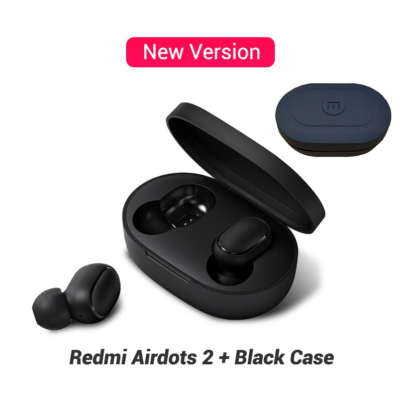 Xiaomi Redmi Airdots S / 2 Bluetooth Earphones Left Right Low Lag Mode Mi True Wireless Headphones BT5.0 TWS Air Dots Headset: New add Black Case