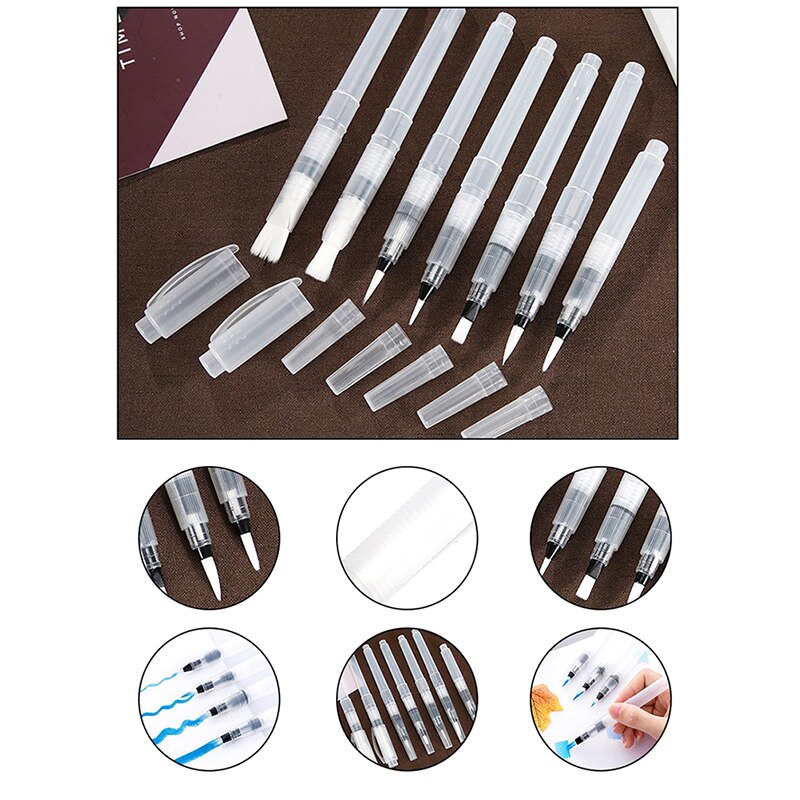 Ensemble de stylos pinceaux à aquarelle rechargeables pour étudiants, stylo à encre et à peinture, fournitures d'art, 1 ensemble