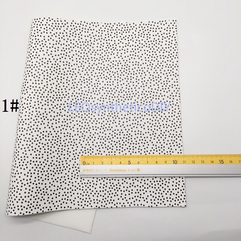 1pc 21 x 29cm stippen bedrukt synthetisch leer stof leren vellen, pu leer voor het maken van strikken leosyntheticodiy 8 s 52: 1
