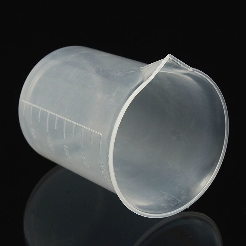1pc 50 100 150 250 500 1000ml genomskinlig kökslaboratorie-plast graderad volymetrisk bägare behållare mätkopp verktyg
