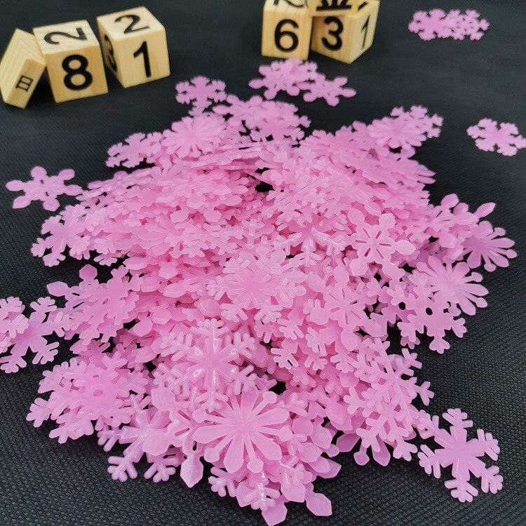 50 stücke leuchtend Treppen Aufkleber GlüHenne in Der Dunklen Nacht Sicherheit Anzeige Fluoreszierende Schneeflocke Zauberstab Aufkleber Aufkleber Weihnachten Heimat Dekor: Rosa / 50Stck a Pack