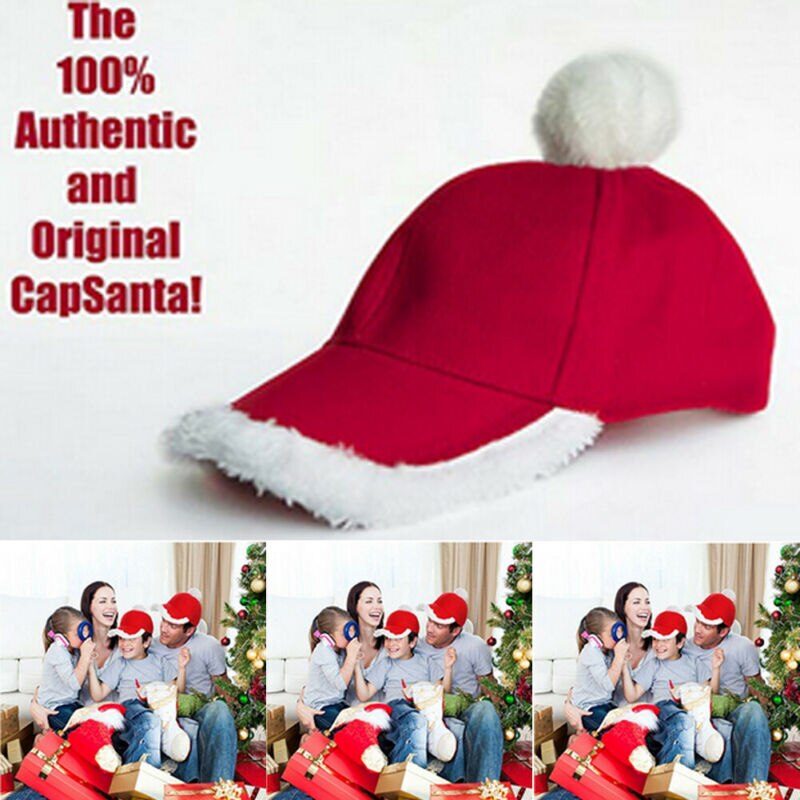 Christmas Cap With Ball Party Santa Unisex Hat Women&Men Velvet Red And White Warm Cap for Santa Claus Costume Cute Sales