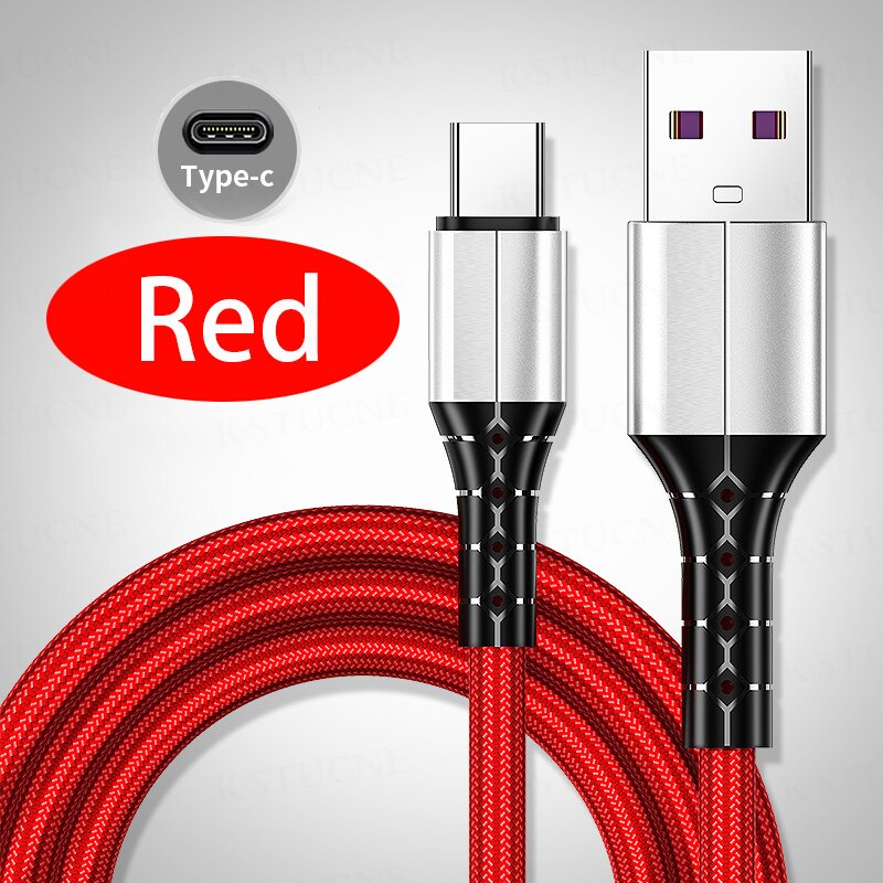 5A Aufzurüsten Typ C USB Kabel für Huawei Samsung S20 S10 S9 Quick Charge 3,0 Schnelle Lade Typ-C telefon Kabel Daten Draht: Rot / 30CM