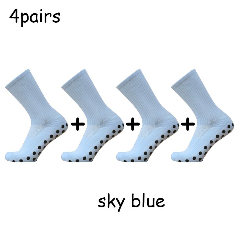 Football Socks Hexagonal Non-slip Silicone Sole Compression and Breathable Football Socks: sky blue