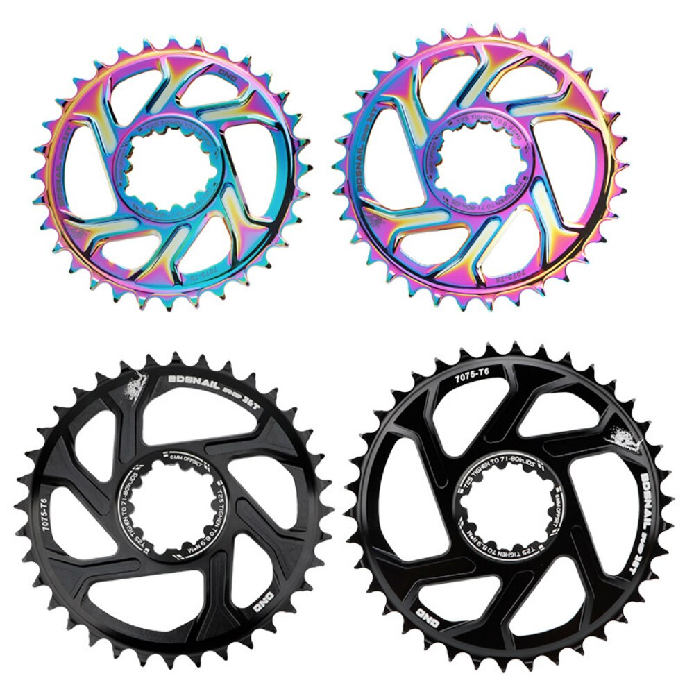 6mm Offset GXP MTB Bicycle Chainrings Aluminum Alloy oil slick Chain Wheel Mountain Bike Chain Ring 30T 32T 34T 36T 38T for SRAM