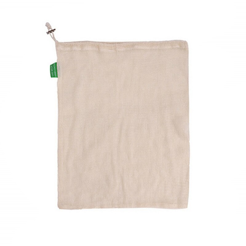 Herbruikbare Boodschappentas Met Koord Groente Zakken Thuis Keuken Groente-en Handtas Opslag Mesh Tassen Manden: Licht Geel / M