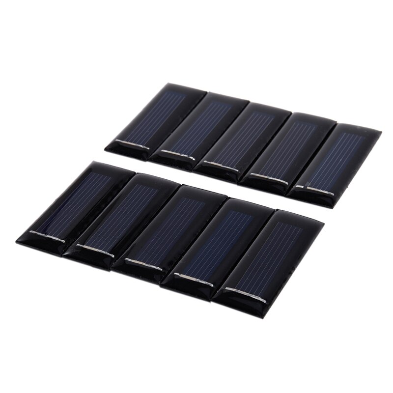 10 kpl miniaurinkopaneeli 0.5v 100ma aurinkokennoa aurinkosähköpaneelit aurinkosähkö akkulaturi diy 53*18*2.5mm
