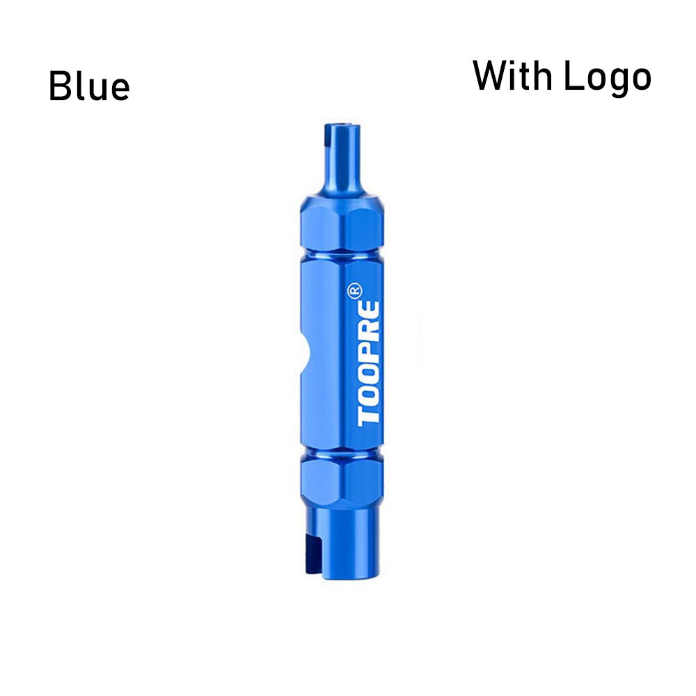 1Stck Fahrrad Ventil Werkzeug MTB Rennrad Ventil Ader Verlängerung Stange Entferner Multifunktions Anti-Unterhose Luft Ventil Schlüssel demontage Werkzeug: Blau mit Logo