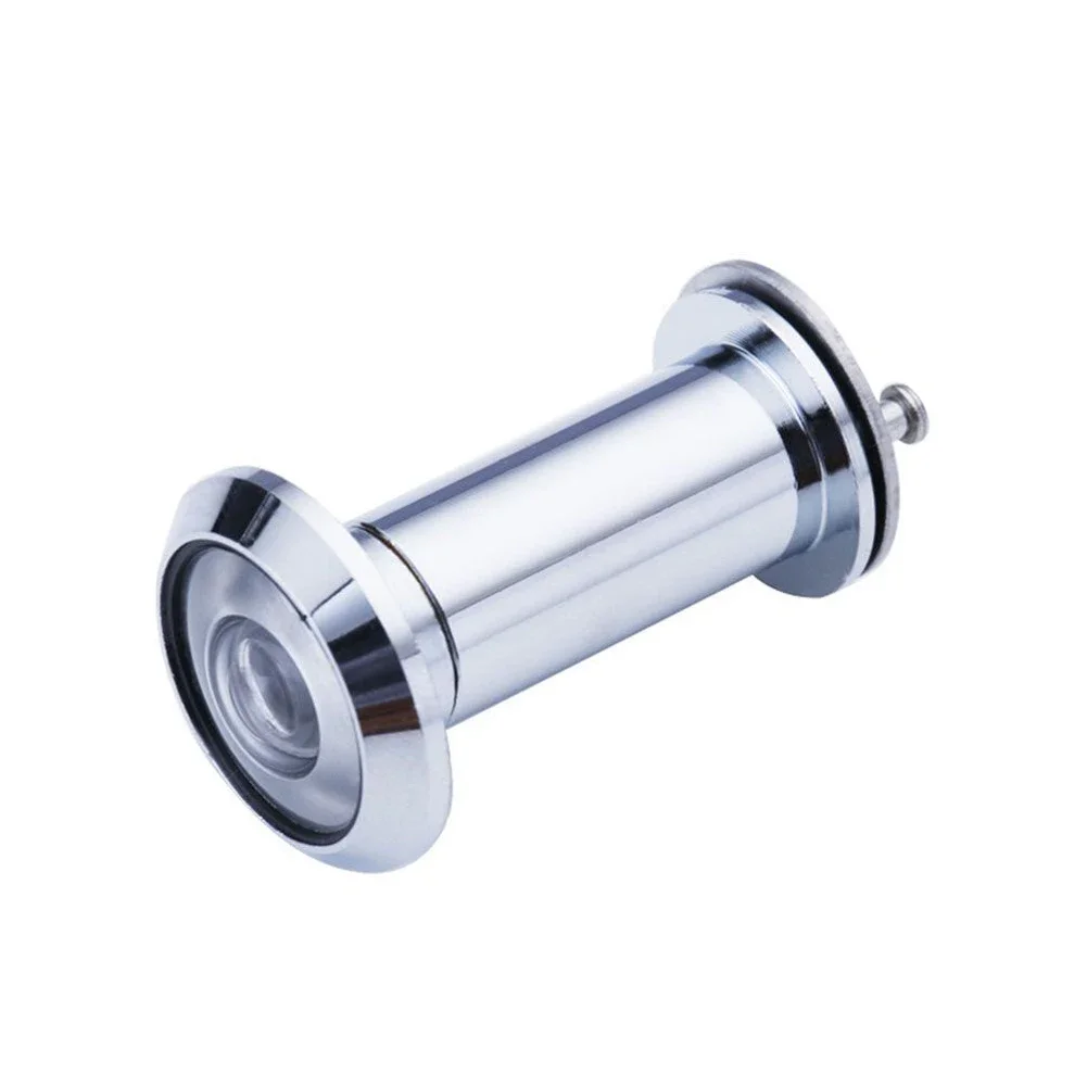 Mirilla para puerta, visor de puerta, herrajes para muebles, lente de vidrio ajustable de 200 grados, orificio para la vista con cubierta de privacidad: Plata