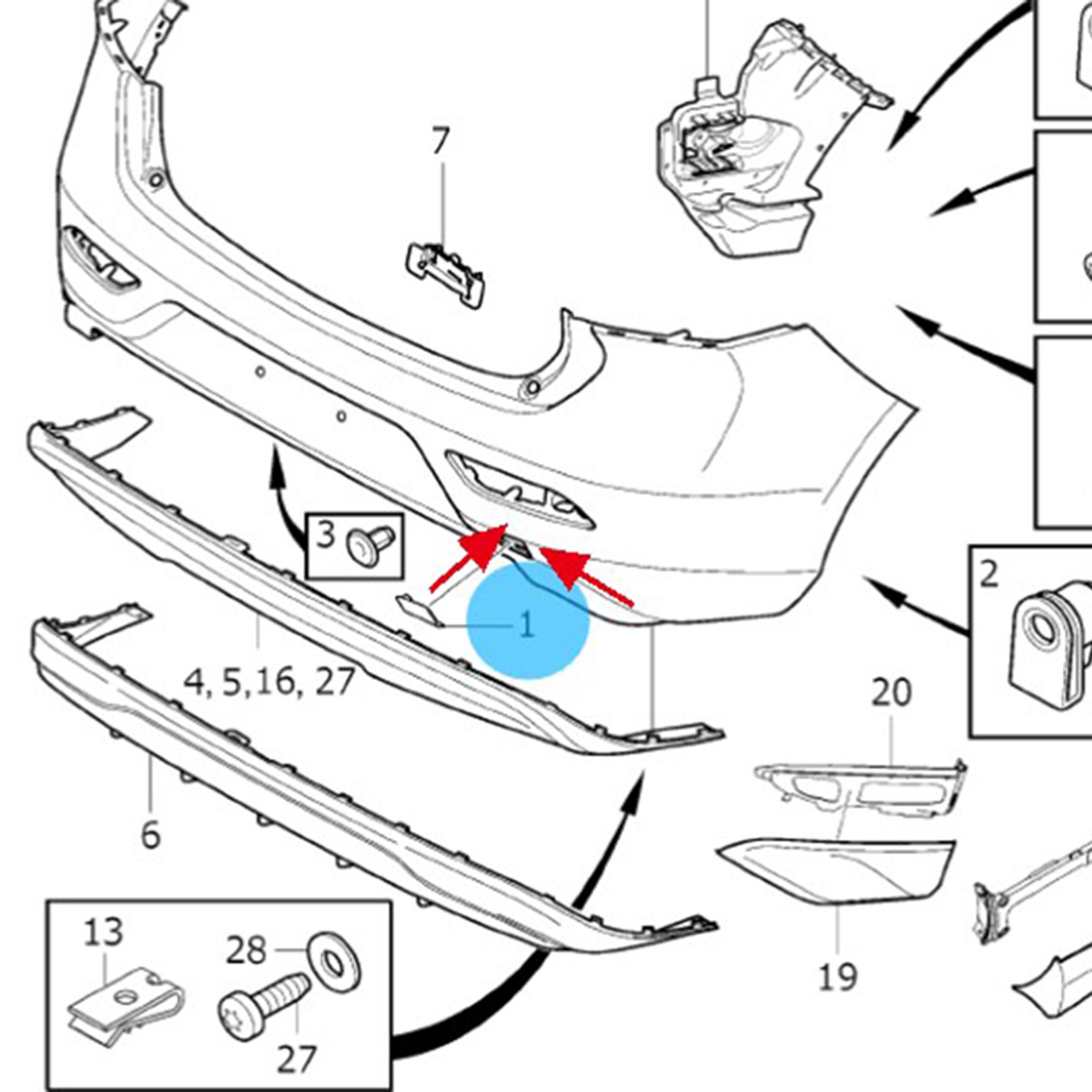 39814200 Rear Bumper Trailer Cover Trailer Hook Towing Tow Hook Cover For Volvo V40 Random Color