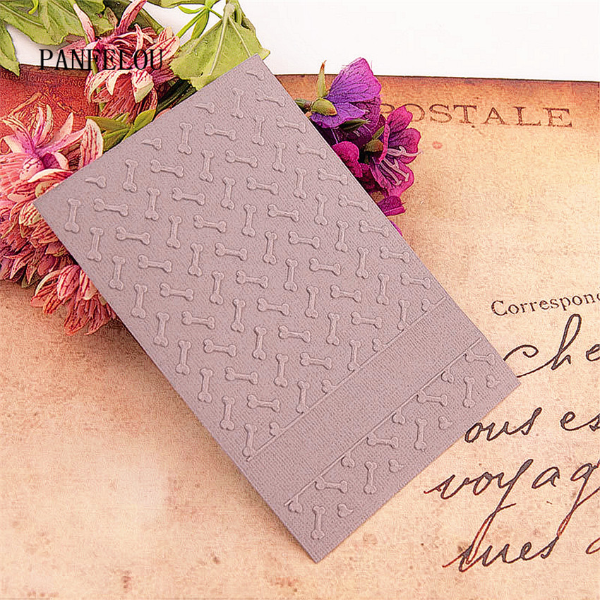 PANFELOU 10.5*14.8 Lovely bones Embossing folders Plastic Scrapbooking DIY Template Fondant Cake Photo Album Card Making