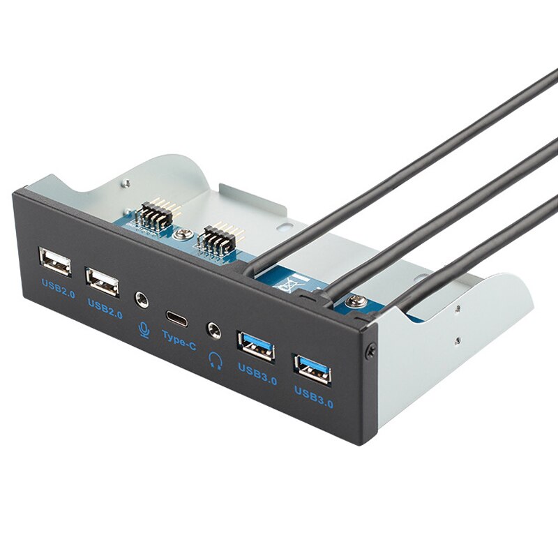 Panel Frontal USB tipo c, HUB USB 3,0, audio Mic, Plug and play, cable de 20 pines, ordenador, 5,25 pulgadas, Unidad óptica, sin energía, supervelocidad