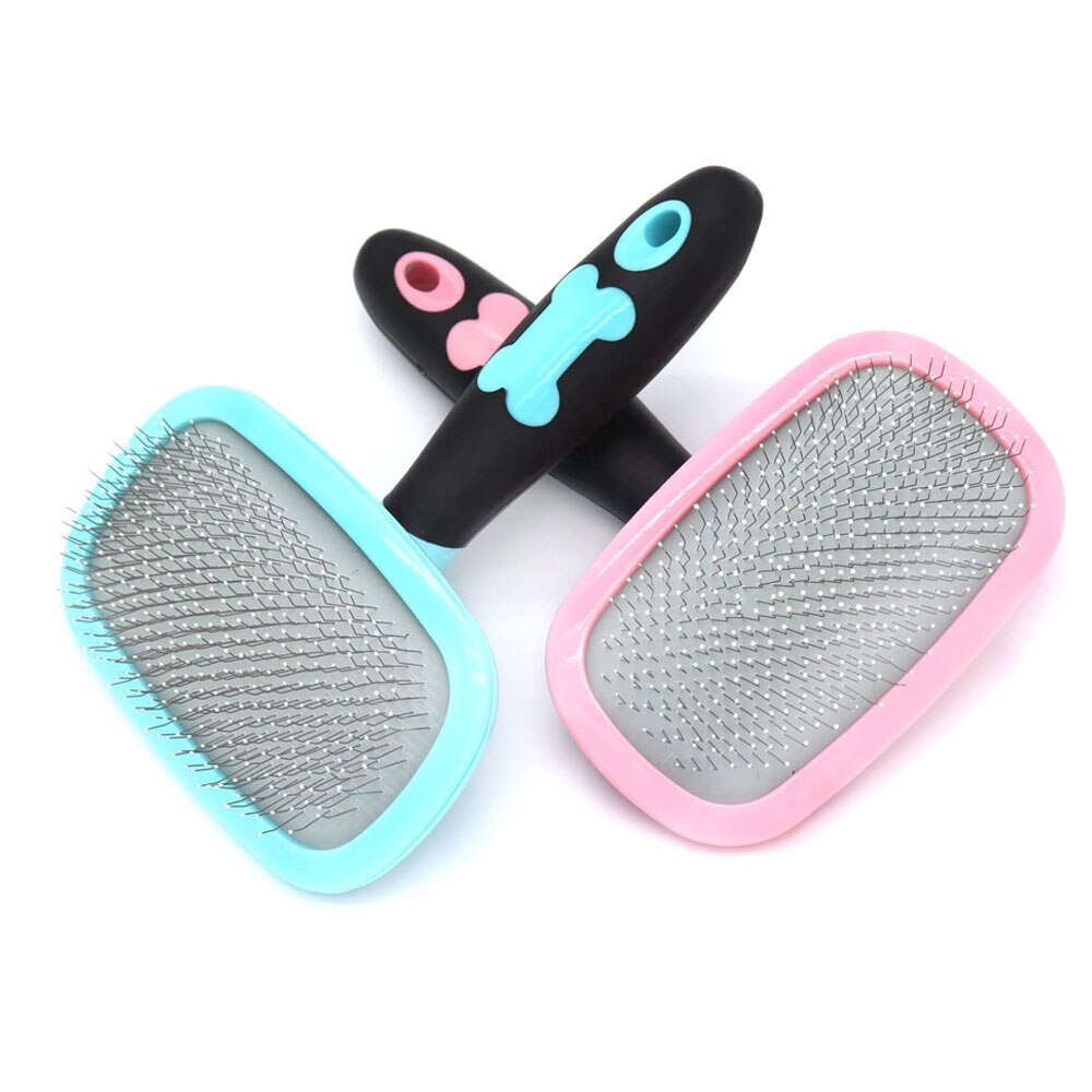Peine para perro y gato aguja de cepillo para el cabello para mascota limpiador automático cepillo derramamiento Trimmer peine para perros, gatos de pelo largo aseo herramienta
