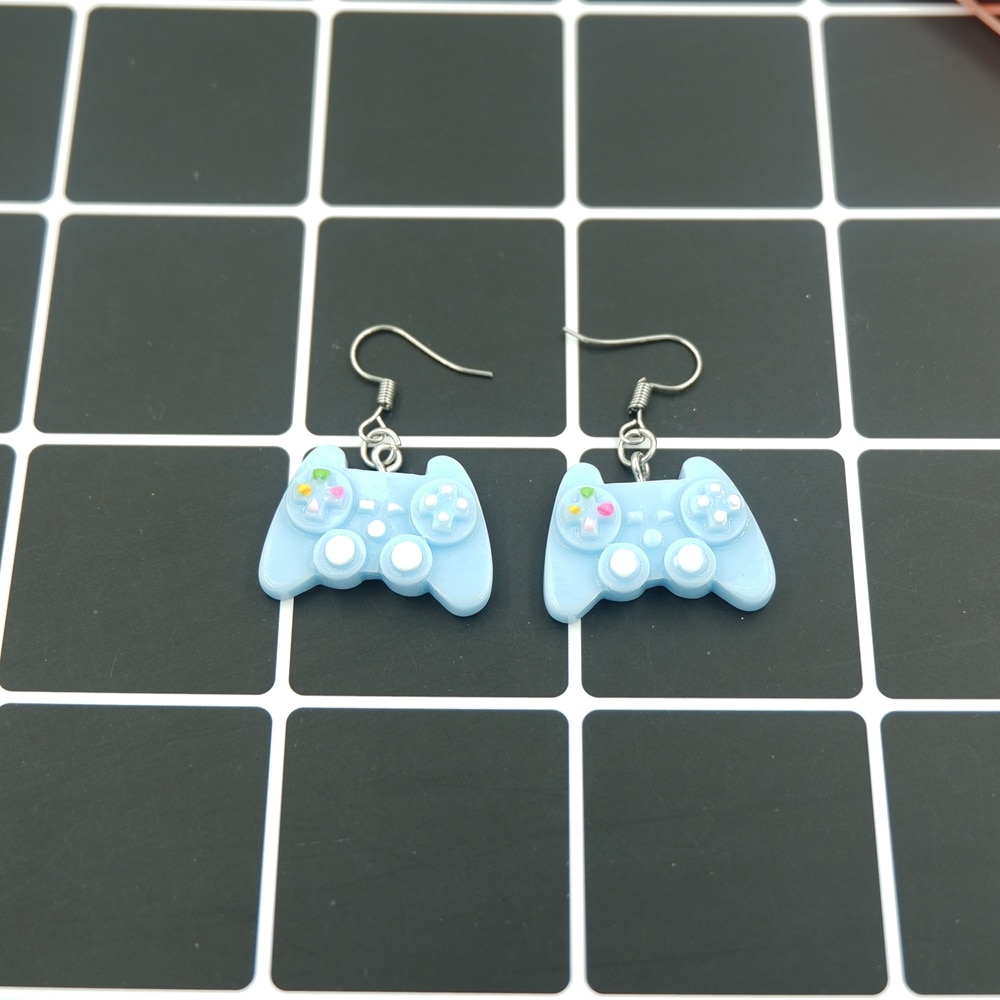 Pendientes Kawaii con controlador de Juego de Cámara para mujer y niña, pendiente para traje, estilo de , joyería,