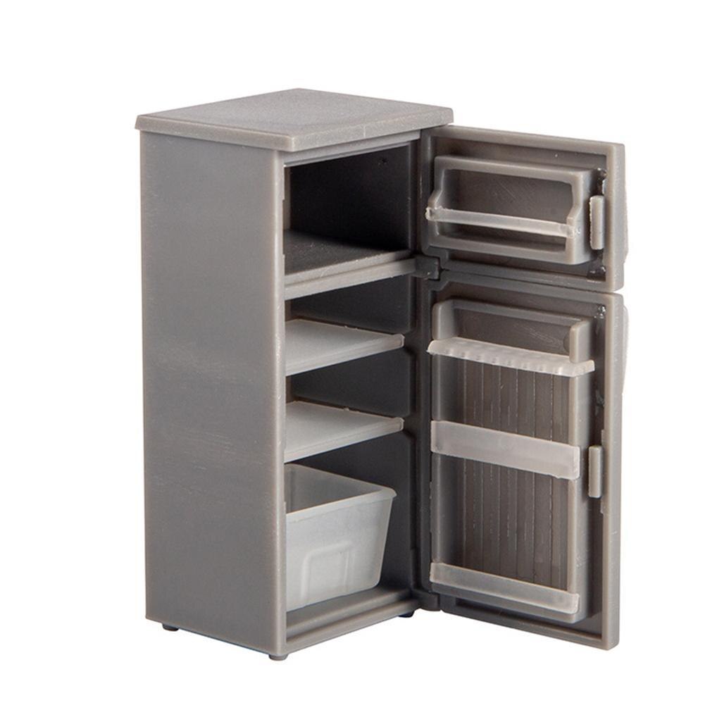 1/12 casa delle bambole cucina in miniatura retrò frigorifero in plastica frigorifero congelatore per bambole telecamera da letto soggiorno accessori modello giocattolo