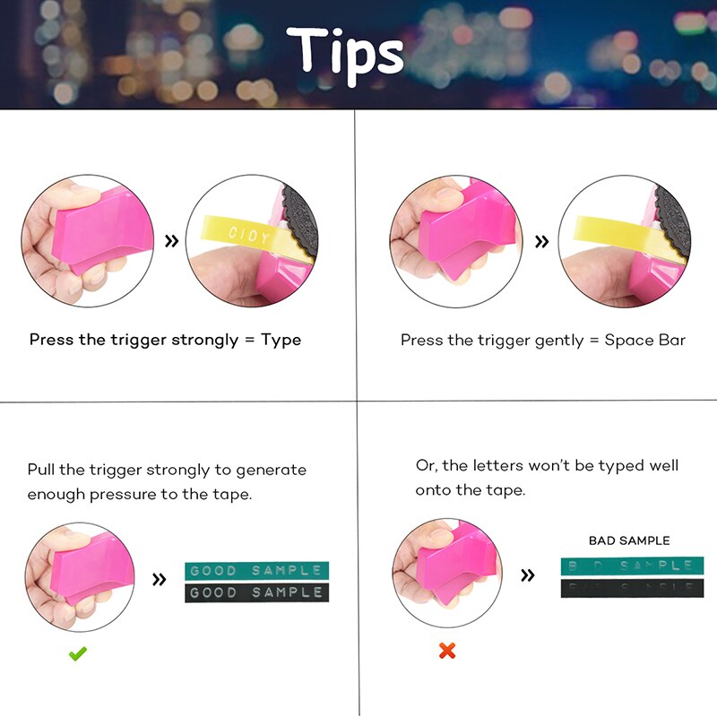 Motex E101-Máquina Manual para hacer etiquetas CIDY, máquina de grabado C101, 20 cintas (9mm x 3mtrs)