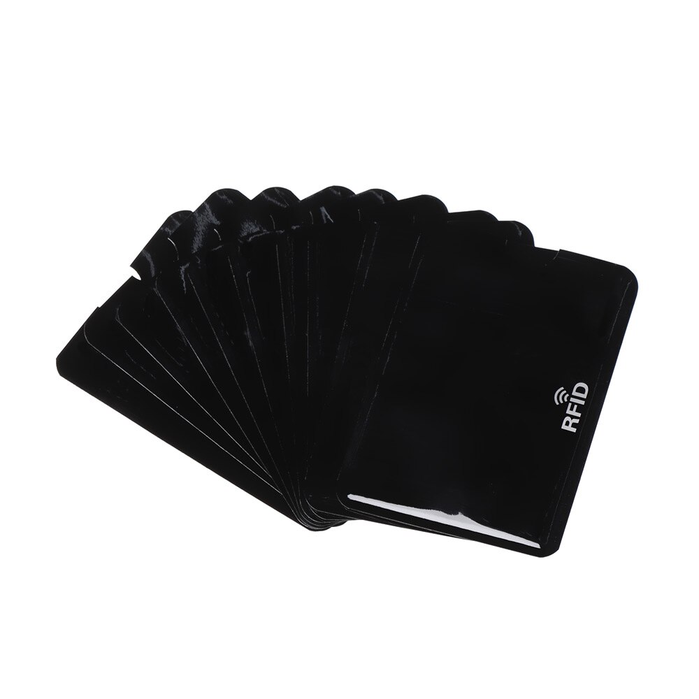 10pcs RFID Credit Card Protector Anti Theft Blocking Card holder Sleeve Skin Case Covers Safety Protection Bank Card Case: Black