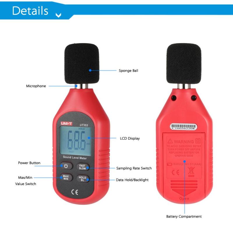 Mini LCD Display Digital Sound Level Meter Noise Measuring Instrument Decibel Monitoring Tester 30-130dB