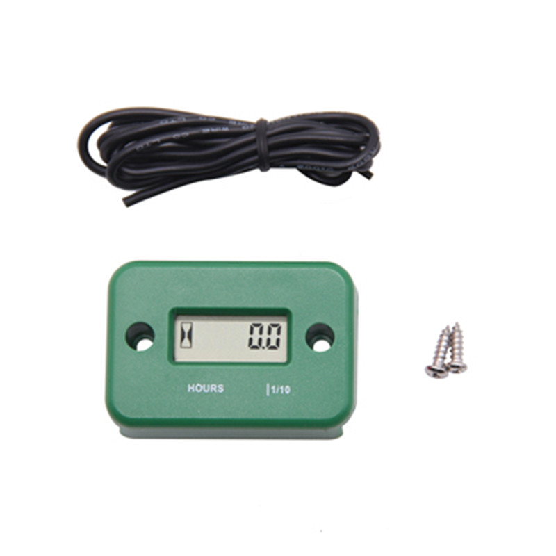 Protable Motorrad Digital Meter Jet Ski Timer Akkumulator Motorrad Computer Stunde Meter Mit batterie Timer Mit Induktive: grün
