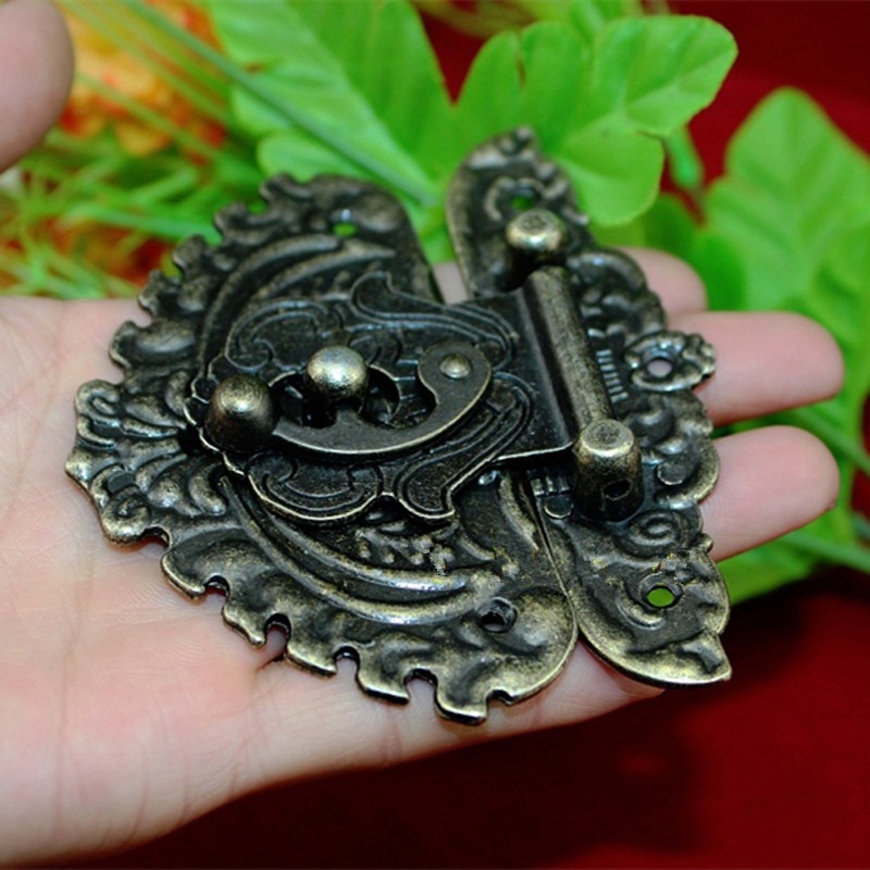 Antieke Vergrendelingen Vangsten Hasps Effen Sluiting Buckles Agraffe Kleine Lock Voor Houten Doos Hardware, Vintage Hart Sloten