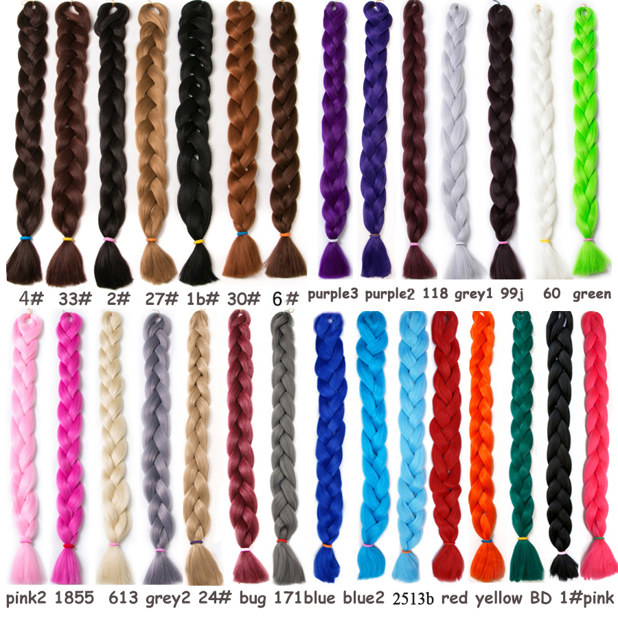VERVES Vlechten Haar een stuk 82 inch Synthetische Warmte Fiber braid 165 g/stuk pure kleur gehaakte Jumbo Vlecht Hair Extensions