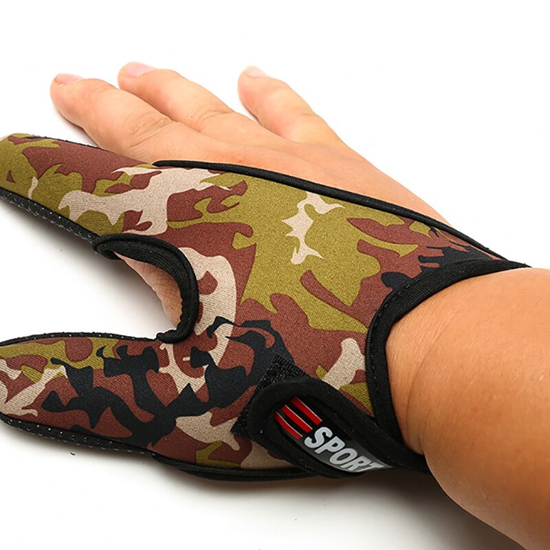 Guantes de pesca transpirable antideslizante portátil pulgar índice dedo Protector herramienta al aire libre ciclismo pesca derecha pesca guantes de pesca: Verde militar