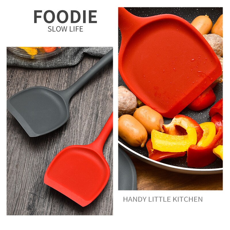 Universal Heat Resistant Silicone Spatula Integrated Spatula Kitchen Utensil Silicone Cooking Chinese Dense Spatula Kitchen Tool