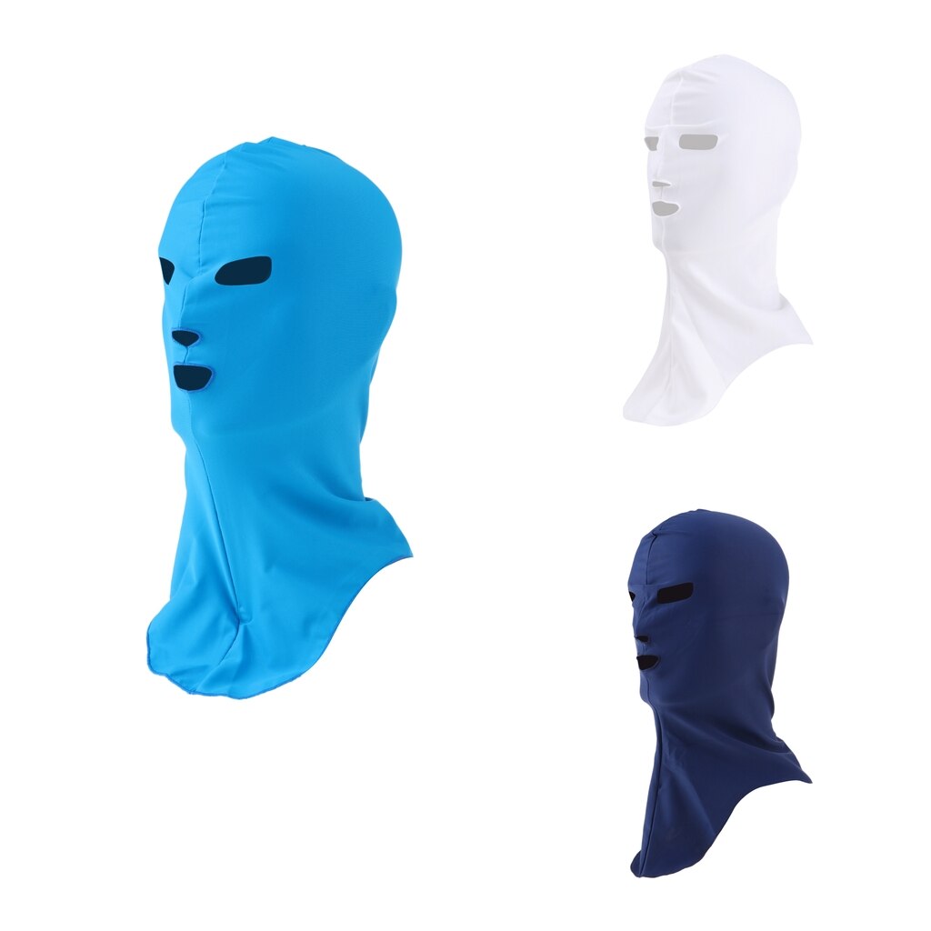 Men Women Sun UV Protect Snorkeling Swim Cap Sunblo Face Mask Hood White
