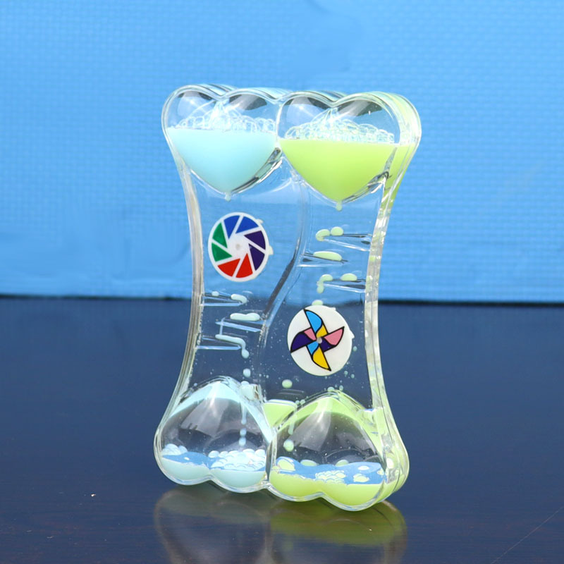 Tobogán de plástico para aceite, adornos sueltos, postre de leche, color líquido, reloj de arena, derrame de aceite, juguete de: sy02