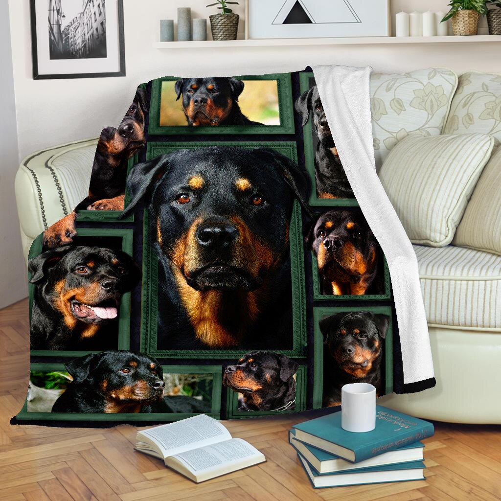Rottweiler – couverture polaire Sherpa, impression 3D complète, pour adultes et enfants, directe: 5 / Kid 70(H)110(W)