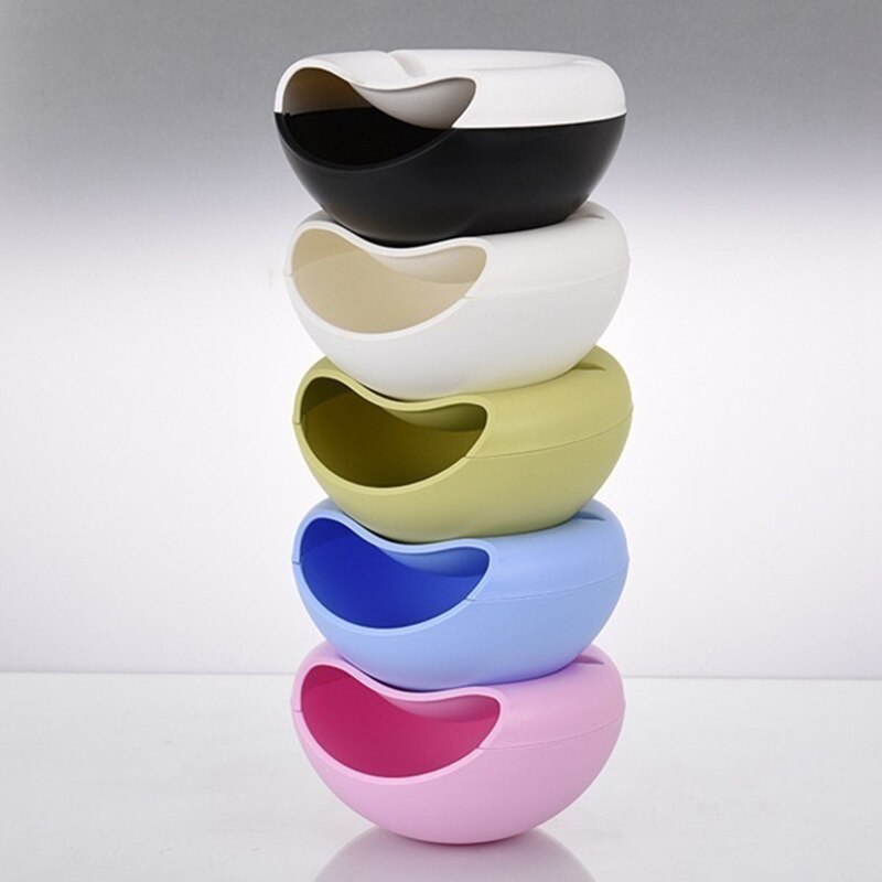 Bowl Double Layer Container Box Dish Layer Dry Fruit Snacks Seeds Containers Practical Plastic Storage Box