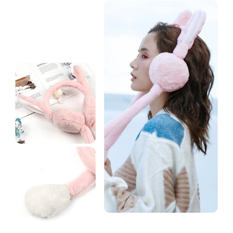 Kvinde pige unisex vinter varm øreprop øreprop hovedtelefoner piger faux kanin ørebeskyttelse ørepropper