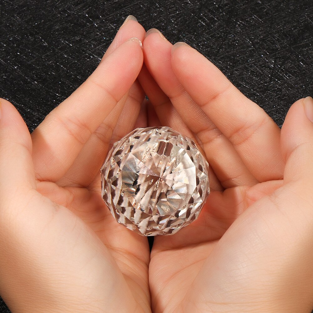 1Pc Glittery Facet Wit Crystal Clear Hanger Crystal Ball Ornament Verlichting Art Kroonluchter Onderdelen Home Decor Accessoire