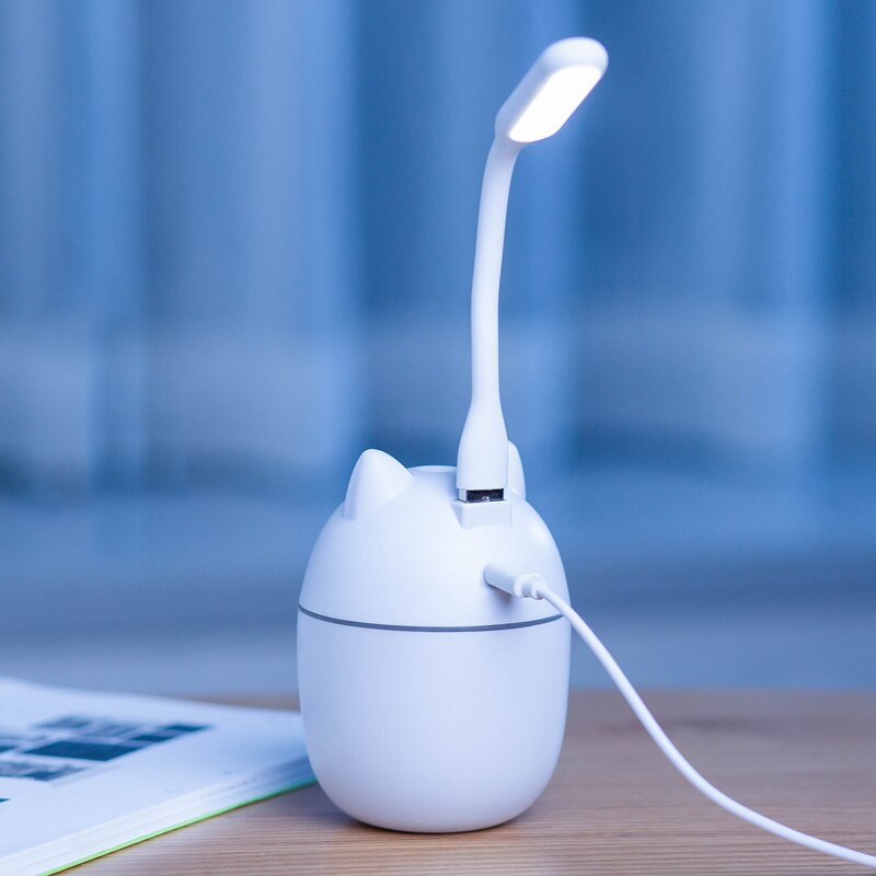 Humidificateur portable usb à 220ml niveaux , diffuseur ultrasonique à brume fraîche, humidificateur d'air, purificateur avec veilleuse et ventilateur