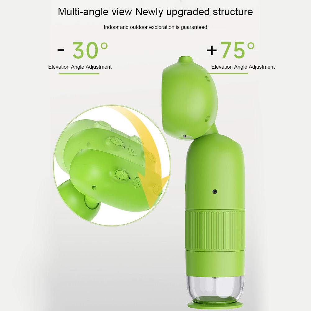 Microscopio Electrónico con lupa para niños, cámara de 200 megapíxeles, juguetes científicos educativos con 8 luces LED, función de foto y Video, 1000x