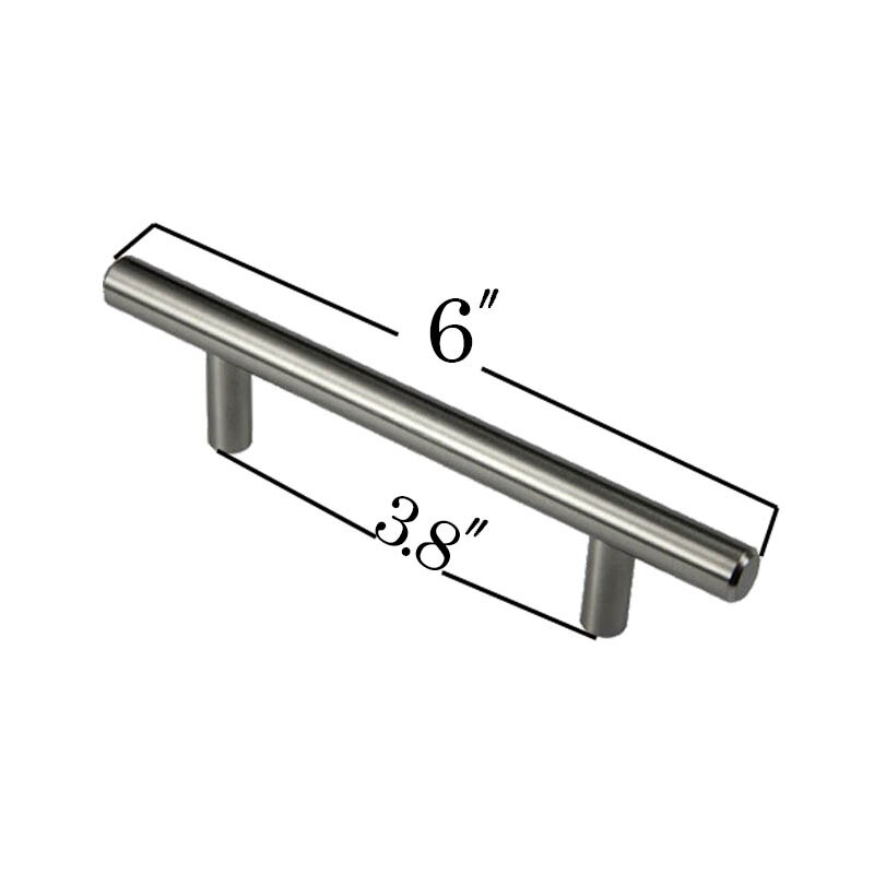 4 " 6 " 8 "kabinet t bar træk håndtag rustfrit stål møbler hardware skuffeknap køkken skab dørhåndtag træk møbler: 6