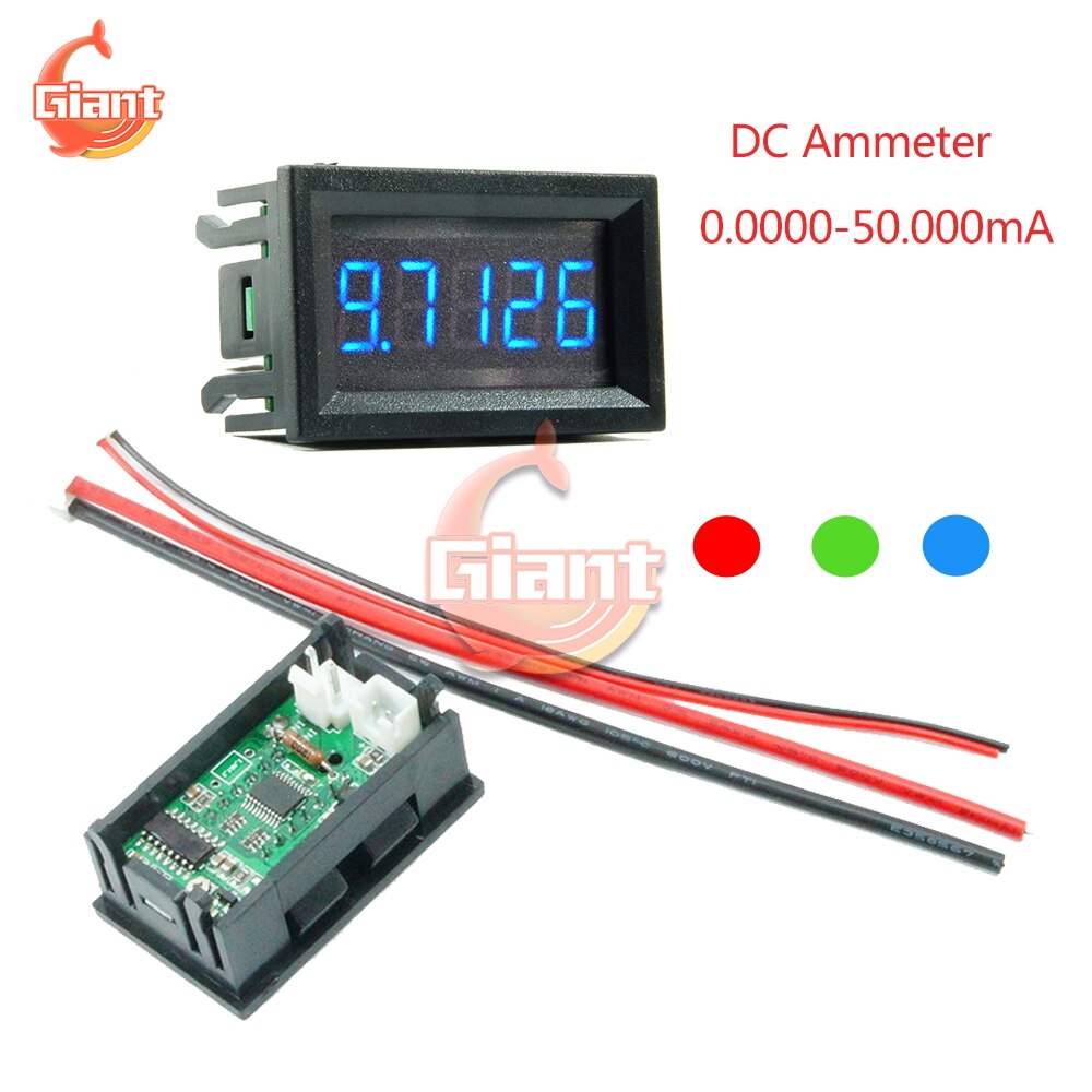 DC4-30V 0.36 inch LED 50.000mA 50mA 5 Digits DC Ammeter Digital Current Panel Meter 12V Amp Tester Detector Built-in Shunt