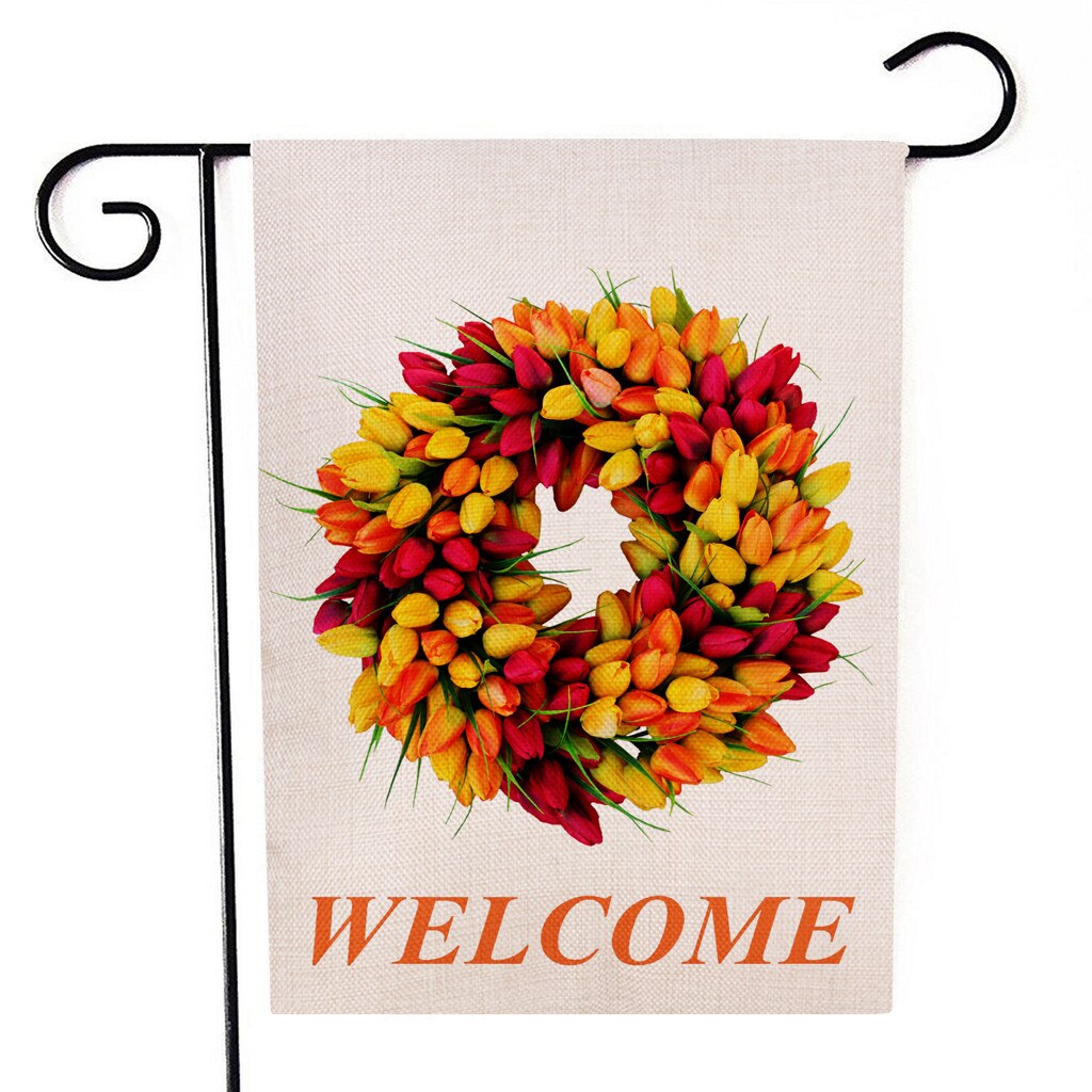 Welcome Wreath Small Garden Flag Vertical 12.5 x 18 Inch Yard Outdoor Decor Flag Garden Decoration Garden Flags