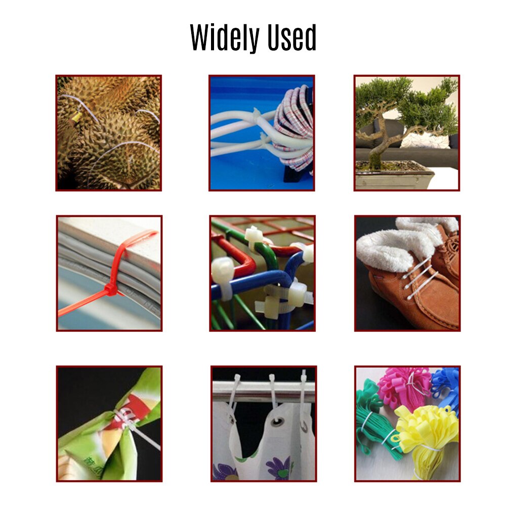 100pcs Nylon Ties Cable Ties 14 Inch 176lb Self-Locking Plastic Zip Ties Tensile Strength for Wire Organization Fixation Package