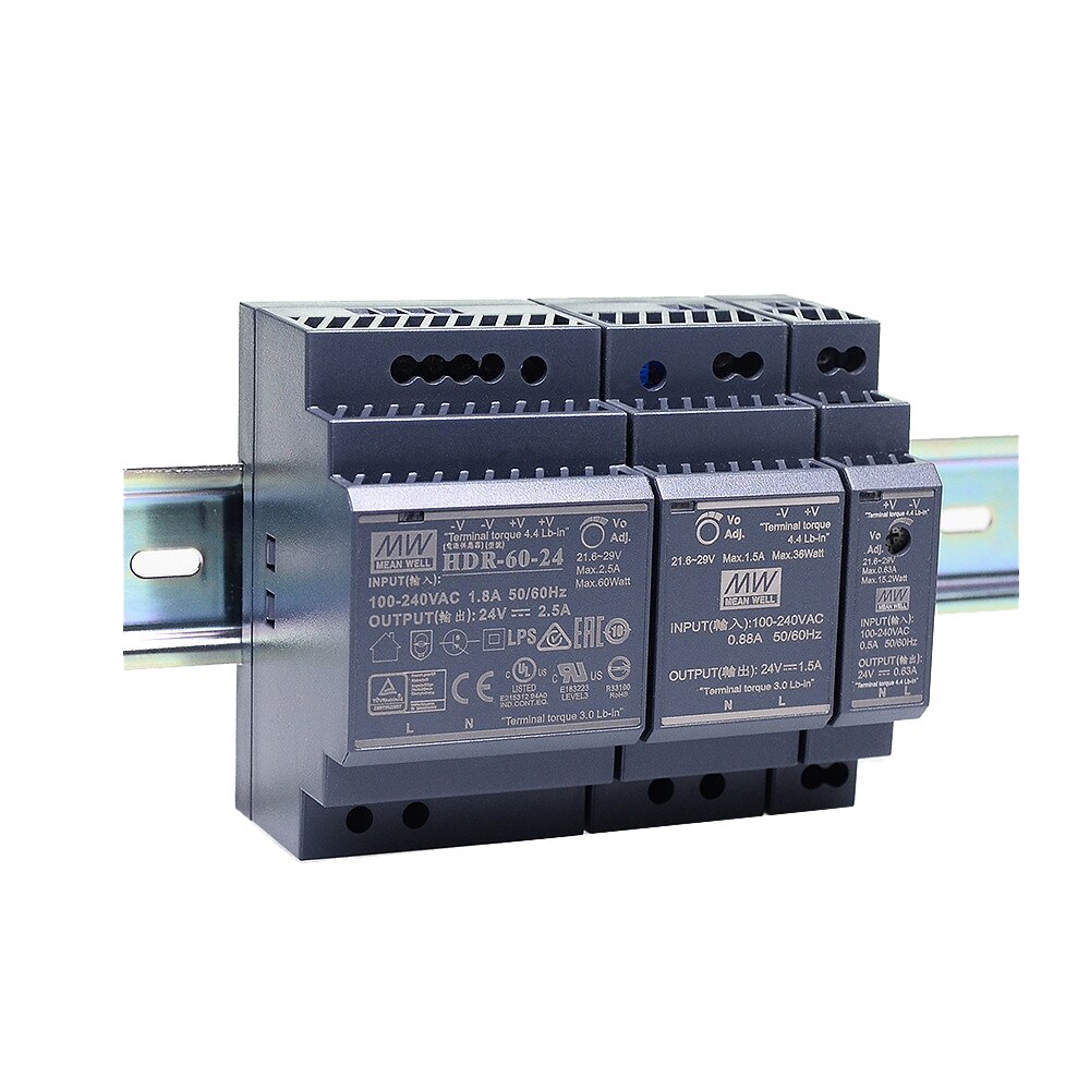 Original Mean Well HDR-30-5 DC 5V 3A 15W meanwell Ultra Slim Step Shape DIN Rail Power Supply