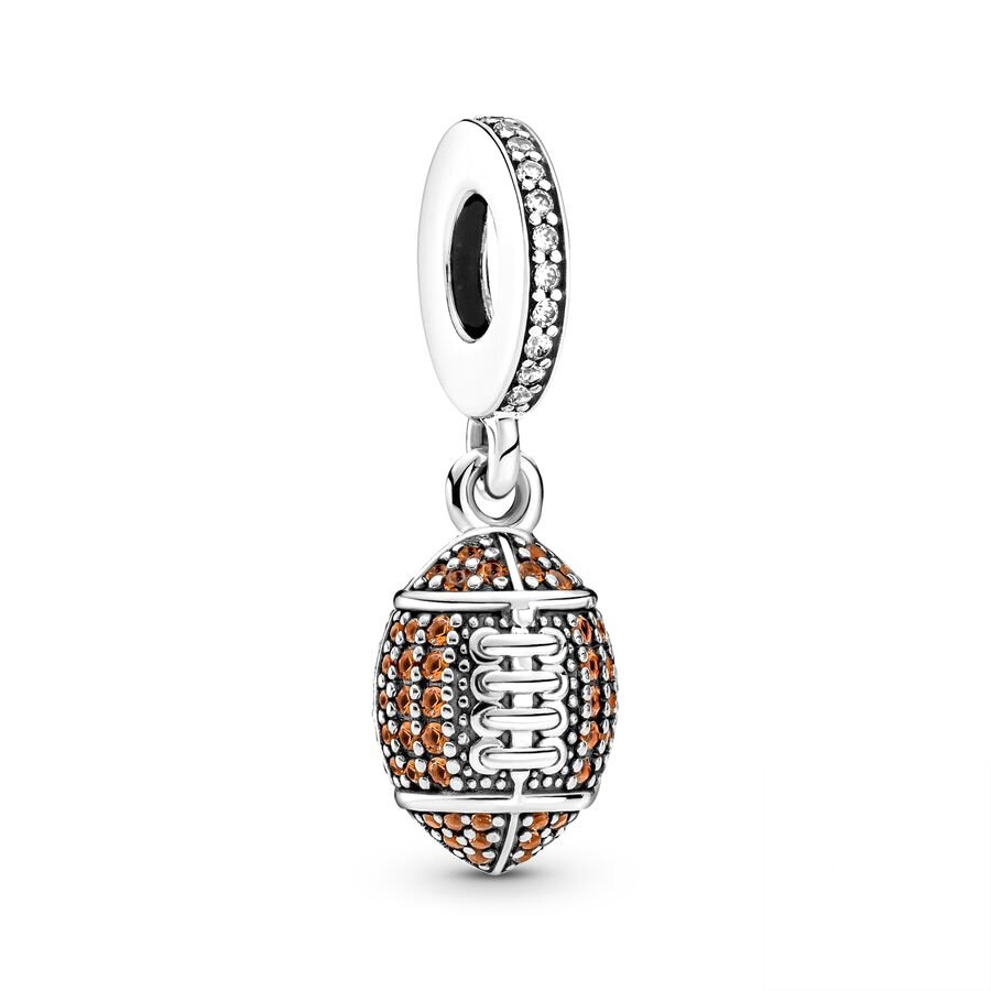 Multiple Series Balls Bead American Football，Badminton Dangle Charm Jewelry Fit Original 925 Sterling Silver Pan Brand Bracelet: WHITE