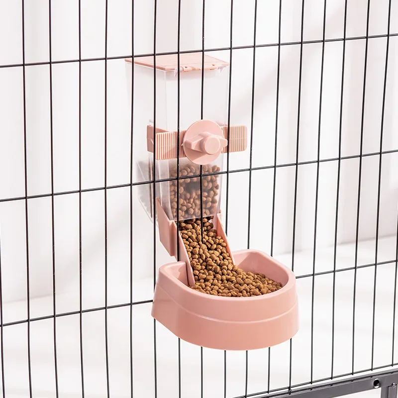 Automatische Tier fütterung Käfig hängen Schüssel Wasser flasche Lebensmittel behälter Spender für Welpen Katzen Kaninchen Vögel Haustier Fütterung produkt: Rot